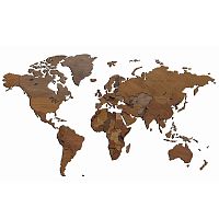 Аксессуар на стену Wooden World Map цвет орех