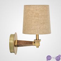 Настенная лампа-бра из дерева с текстильным плафоном STAVRA WALL