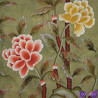 Обои ручная роспись Korean Peony Colourway SC-50 on Edo Cannella India tea paper