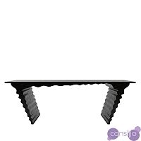 Обеденный стол черный прямоугольный с рельефными ножками 210 см Wave от Odingeniy