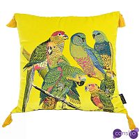 Декоративная подушка с вышивкой Embroidery Parrots Pillow Yellow
