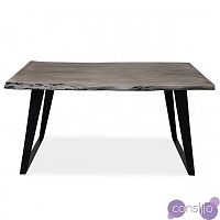Обеденный стол деревянный черный с металлическими ножками 150 см Дживан Platinum black