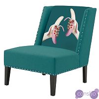 FUN Armchair Two Bananas Turquoise Дизайнерское кресло с цветным принтом