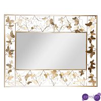 Зеркало прямоугольное металлическая рамка Golden Butterflies