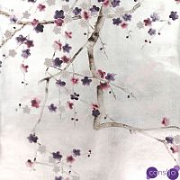 Обои ручная роспись Plum Blossom Colourway SC-228 on Tarnished Silver gilded paper with pearlescent antiquing
