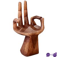 Стул из массива дерева в виде руки Wood Hand Chair