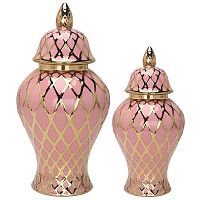 Ваза с крышкой Gold Ornament Pink Vase