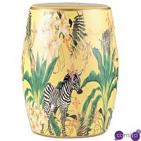 Керамический табурет Zebra Tropical Animal Ceramic Stool Yellow
