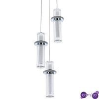 Подвесной светильник хром Trio Odile Acrylic Tube Hanging Lamp Chrome