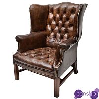 Кресло Vintage Leather chesterfield High Back Wing Chair