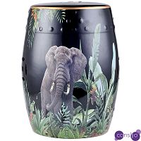 Керамический табурет Elephant Tropical Animal Ceramic Stool Black