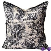 Декоративная подушка стиль Dior Toile de Jouy Fauna Pillow Beige