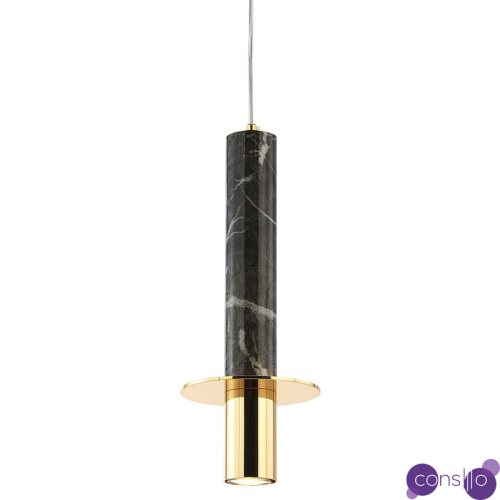 Подвесной светильник с декором под черный мрамор Shaw Marble Gold