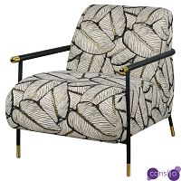 Кресло с Цветным принтом Листья Foliage Armchair Grey