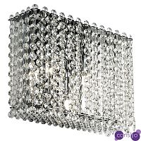 Бра с хрустальными подвесками хром Crystal Art Chrome Rectangular Wall Lamp