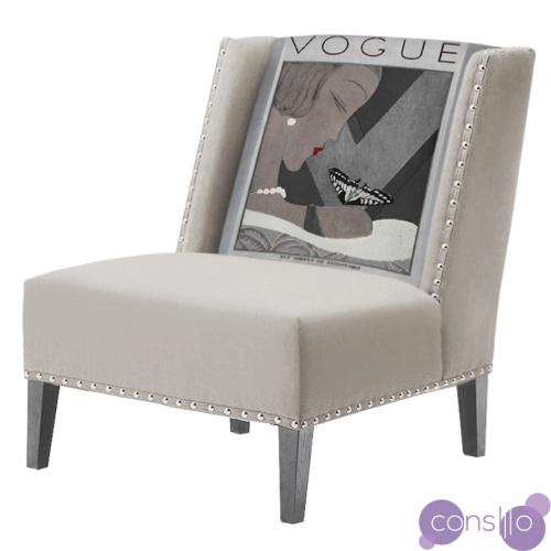 FUN Armchair Vogui II Beige Дизайнерское кресло с цветным принтом