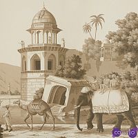 Обои ручная роспись Early Views of India Sepia on scenic paper