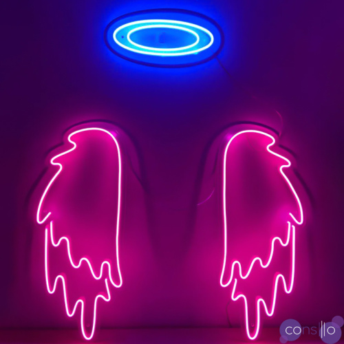 Неоновая настенная лампа Pink Wings Neon Wall Lamp