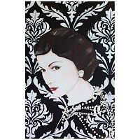 Картина “Coco Chanel with Damask Wallpaper”