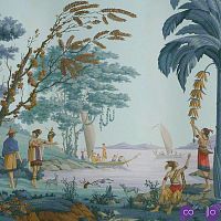 Обои ручная роспись Les Sauvages de la Mer Pacifique Charvet on scenic paper