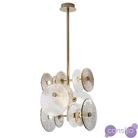 Люстра Ceiling Lamp Chandelier in Champagne Finish Brass Decorative Glass