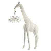 Торшер белый жираф в натуральную величину White Giraffe Lamp large size