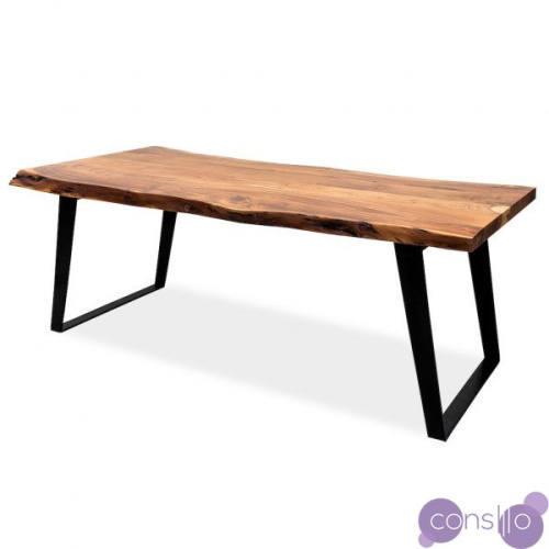 Обеденный стол деревянный с черными ножками 200 см Дживан Life black