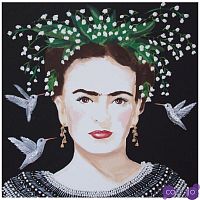 Картина “Frida with Lily of the Valley Headdress and White Hummingbirds”