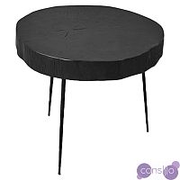 Приставной стол Saw Cut Black Wood Side Table