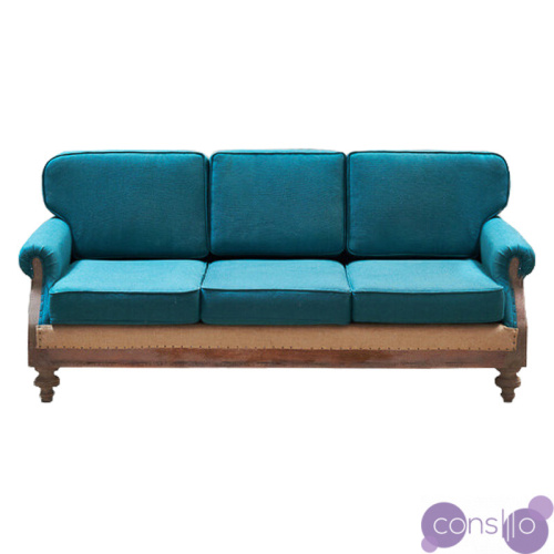 Диван Deconstructed Sofa turquoise Linen triple