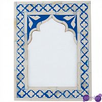 Photo Frame Blue White Moroccan Bone Mosaic