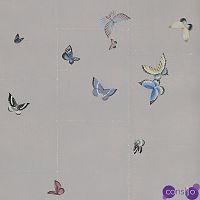 Обои ручная роспись Butterflies Colourway SC-242 on Lilac Hint India tea paper
