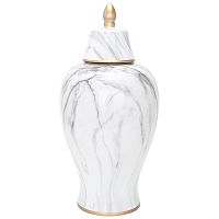 Ваза с крышкой White Marble Gold Vase