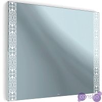 Зеркало в ванную с подсветкой белое с декором 70х80 см Elizabeth