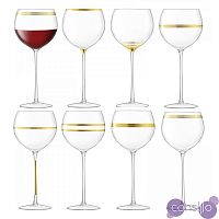 Набор из 8 бокалов для вина с золотым декором 525 мл Deco