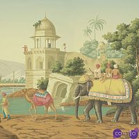 Обои ручная роспись Early Views of India Verdoyant on scenic paper
