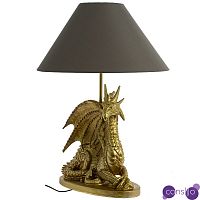 Настольная лампа с абажуром Дракон Golden Dragon Lamp Brown
