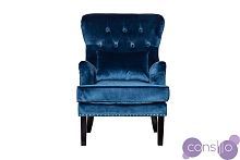 Кресло велюровое синее (с подушкой) 24YJ-7004-06466/1