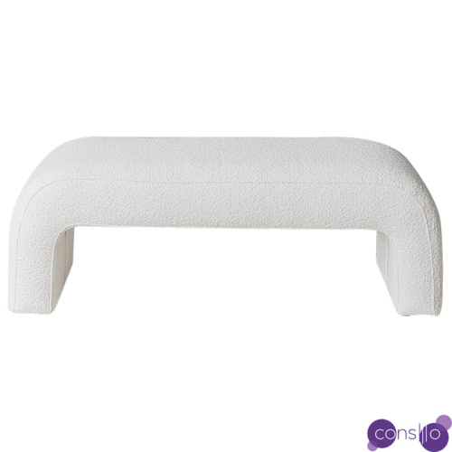 Банкетка Karl Springer Style Large Waterfall Bench in Ivory Boucle