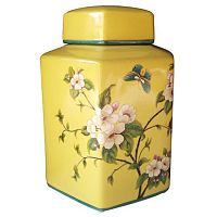 Ваза с крышкой Ceramic Yellow Garden Vase