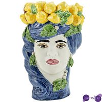 Ваза Vase Lemon Head Lady Blue