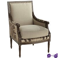 Кресло Massoud Annie Zebra Washed Leather Linen Chair