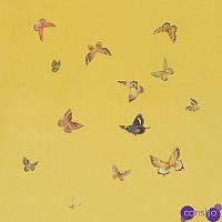Обои ручная роспись Butterflies Monarch on dyed paper