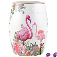 Керамический табурет Flamingo Tropical Animal Ceramic Stool White