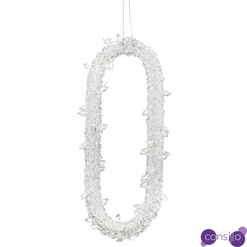 Подвесной светильник овальной формы с декором кристаллы Gilbertine Oval Crystals Hanging Lamp