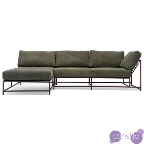 Угловой диван Olive Military Fabric Sectional sofa designed by Stephen Kenn and Simon Miller