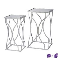 Комплект приставных столов Mirror Surface Table silver