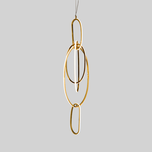 Люстра Vertical Gold Oval Rings Chandelier