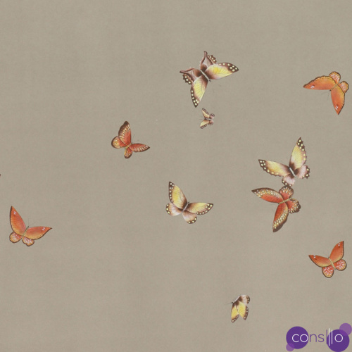 Обои ручная роспись Butterflies Echo on dyed paper