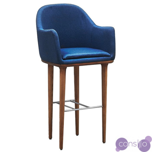 Барный стул Bar stool with soft armrests Navy blue